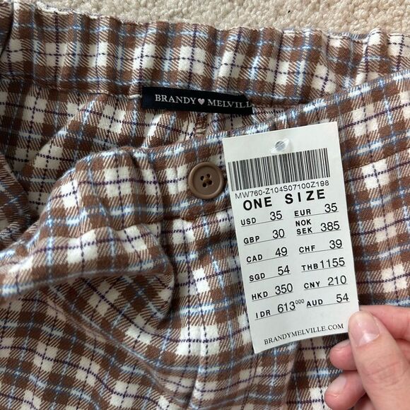 NWT NEVER WORN BRANDY MELVILLE PLAID PANTS - Picture 2 of 3